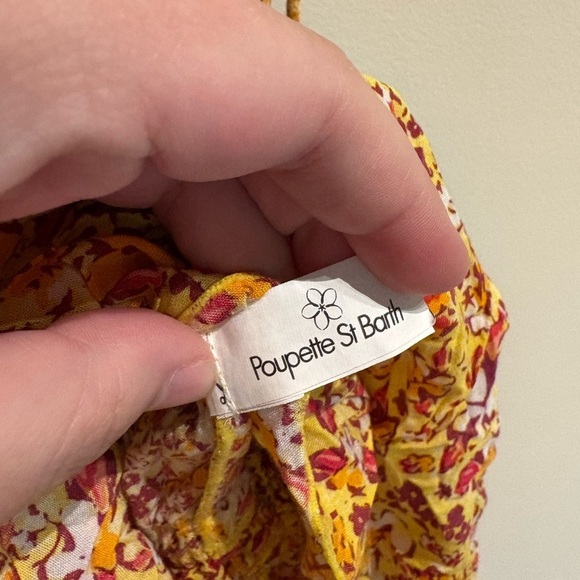 Poupette St. Barth Mini Dress Triny Ruffled Yellow Glory Size Small - Picture 8 of 10